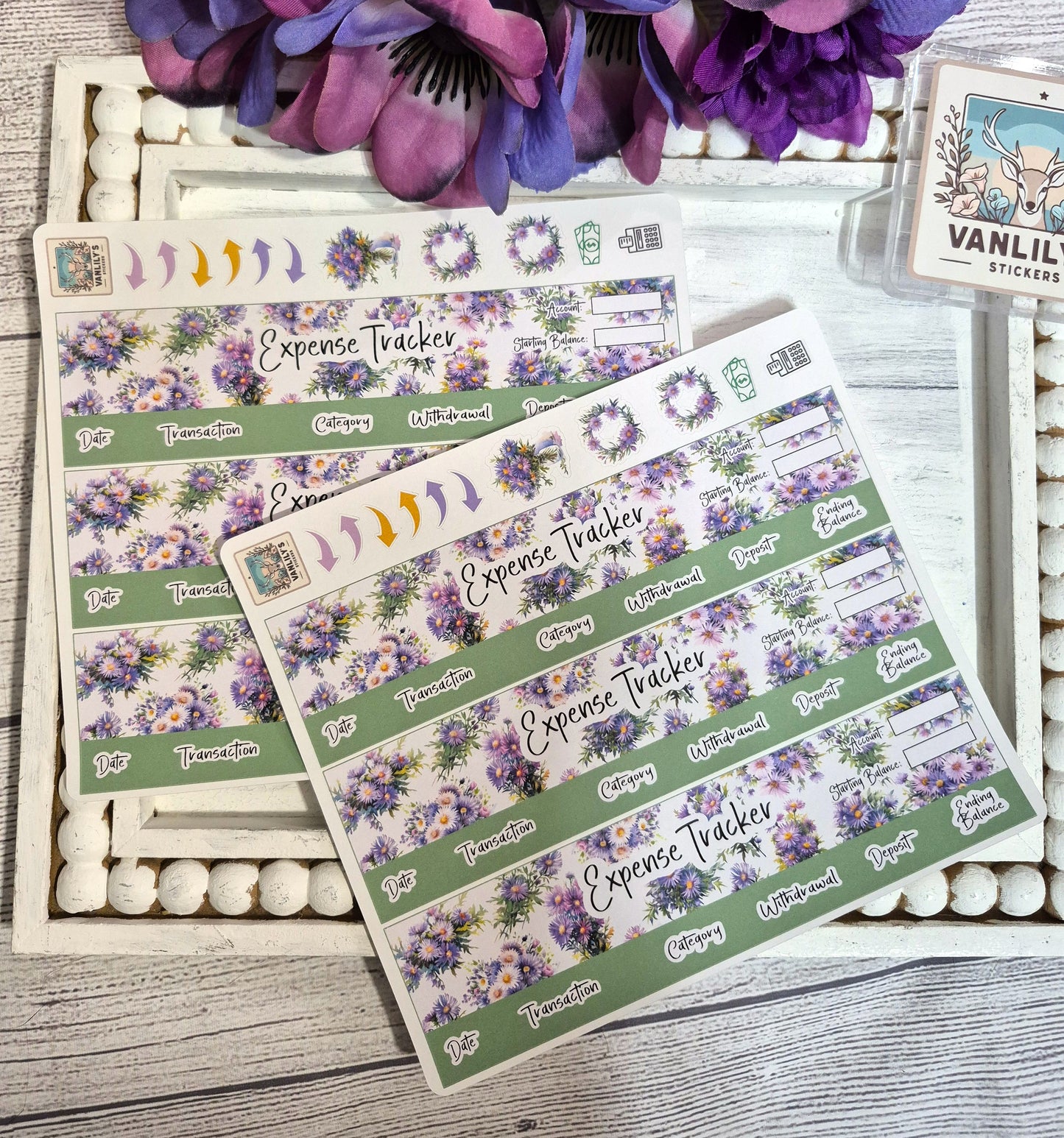 TBM BBP Workbook Sticker Kit, September Aster, Birth Month Flower