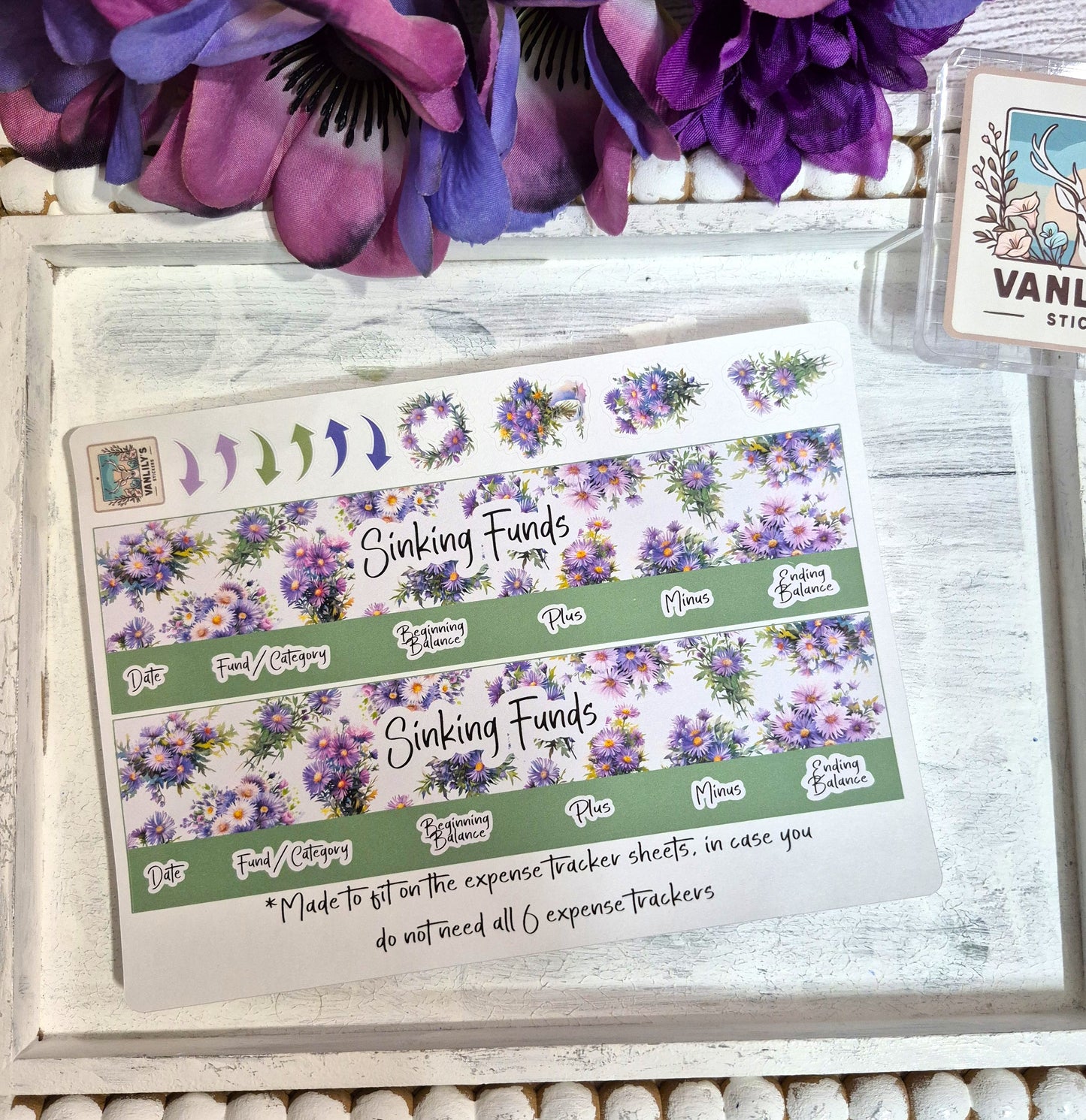 TBM BBP Workbook Sticker Kit, September Aster, Birth Month Flower