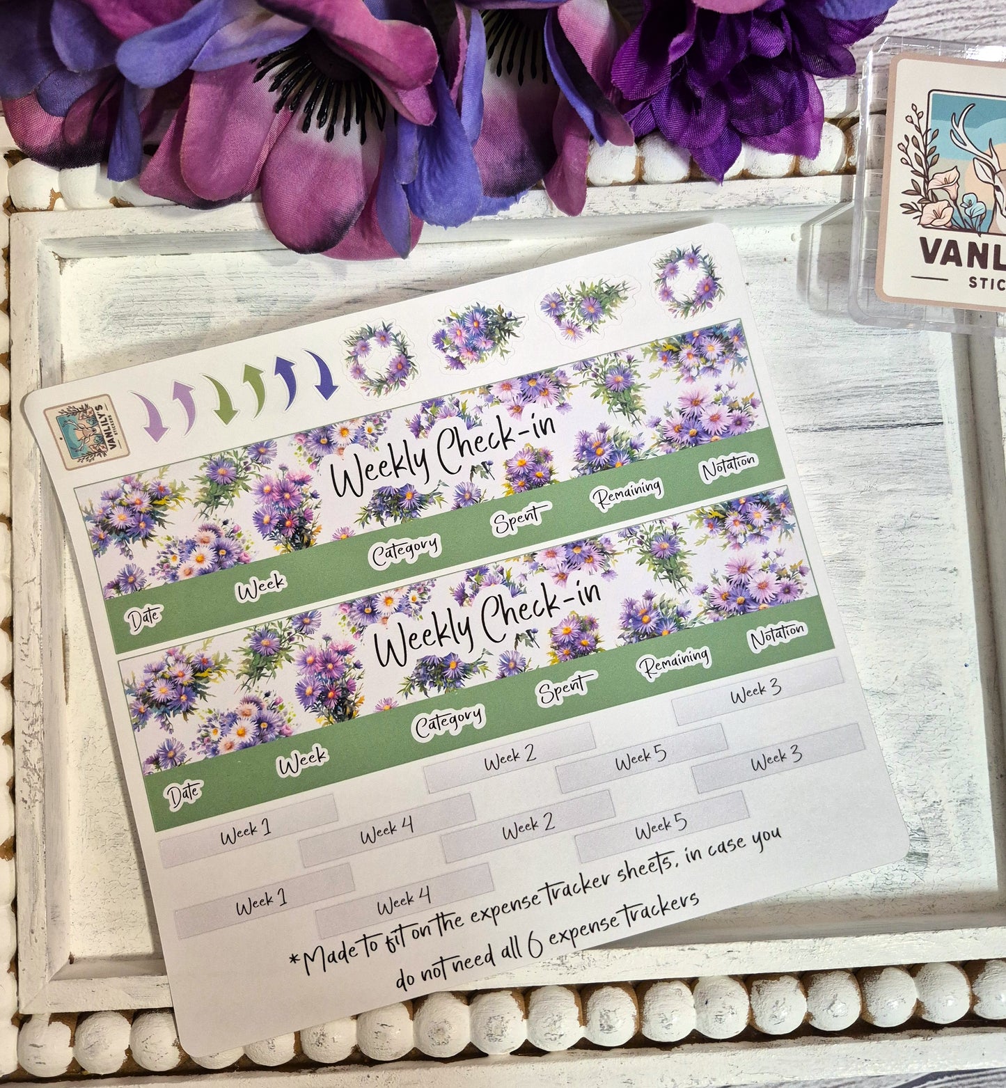 TBM BBP Workbook Sticker Kit, September Aster, Birth Month Flower