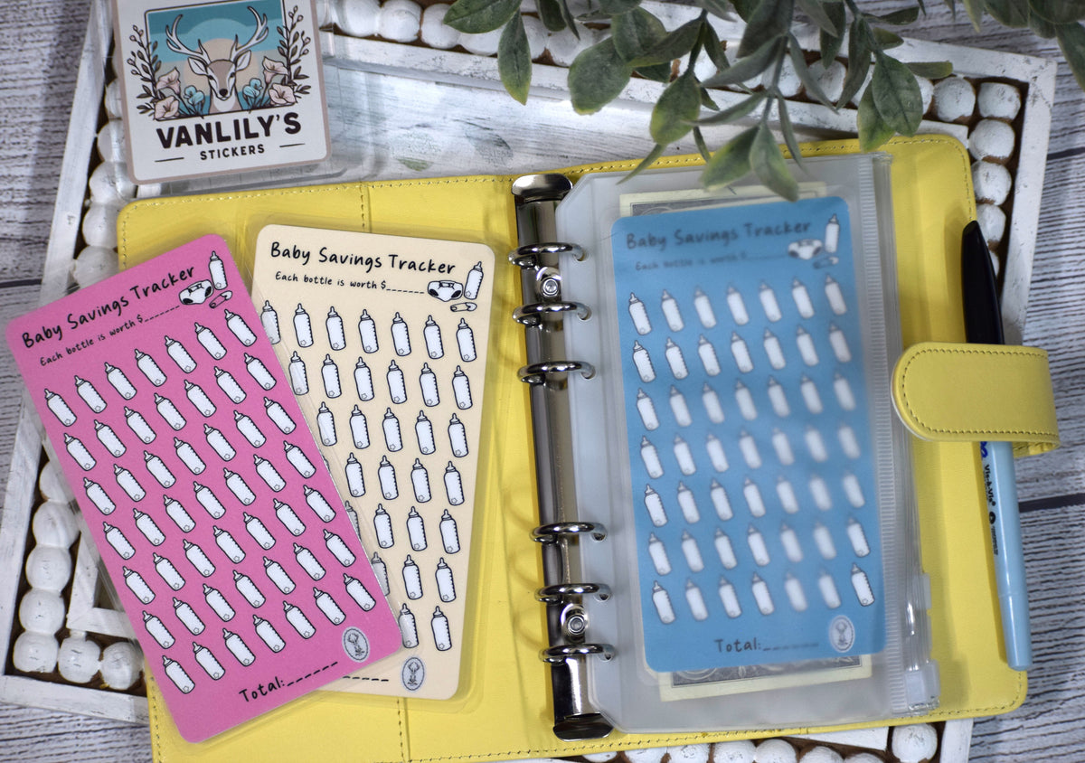 Baby Savings Tracker | A6 Laminated Budget Binder Insert | Cash Envelope Budgeting | Baby Fund Challenge