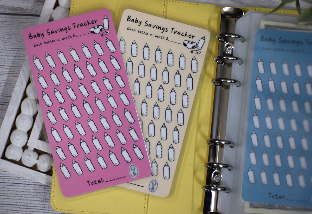 Baby Savings Tracker | A6 Laminated Budget Binder Insert | Cash Envelope Budgeting | Baby Fund Challenge