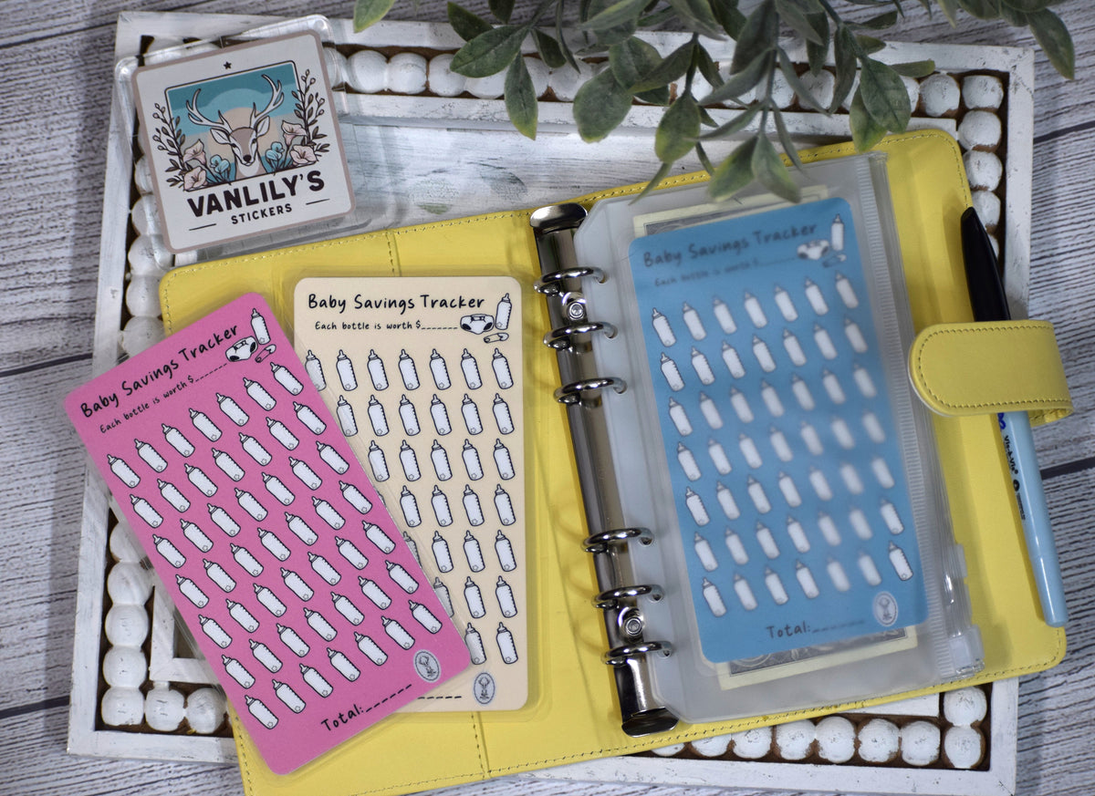 Baby Savings Tracker | A6 Laminated Budget Binder Insert | Cash Envelope Budgeting | Baby Fund Challenge