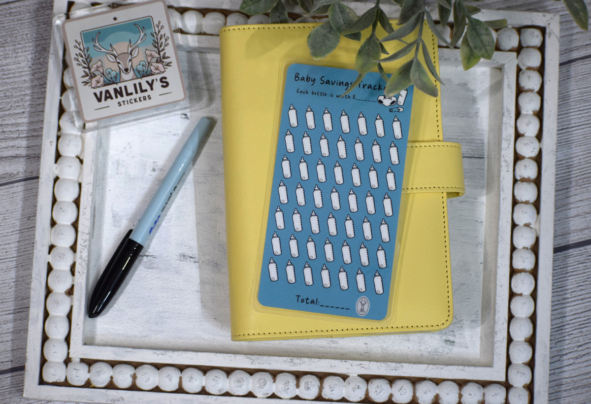 Baby Savings Tracker | A6 Laminated Budget Binder Insert | Cash Envelope Budgeting | Baby Fund Challenge