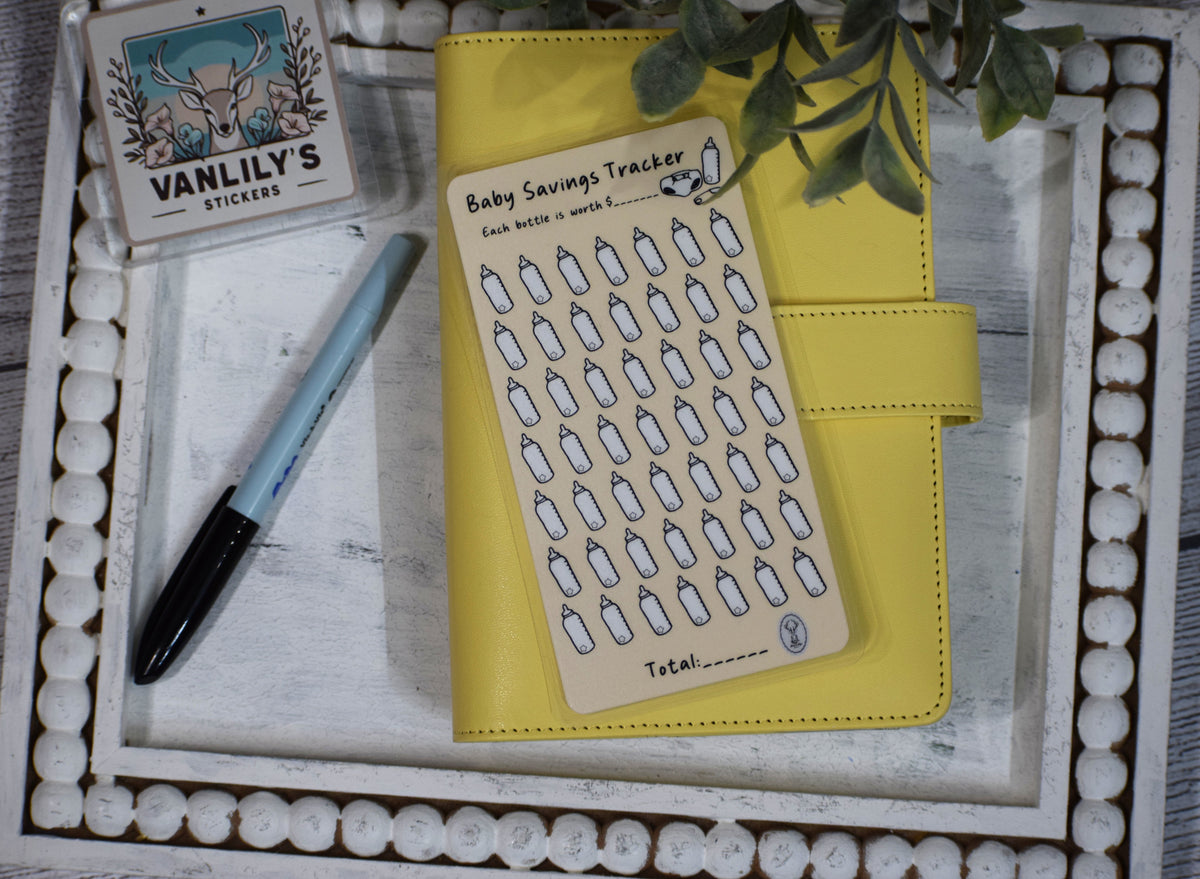 Baby Savings Tracker | A6 Laminated Budget Binder Insert | Cash Envelope Budgeting | Baby Fund Challenge