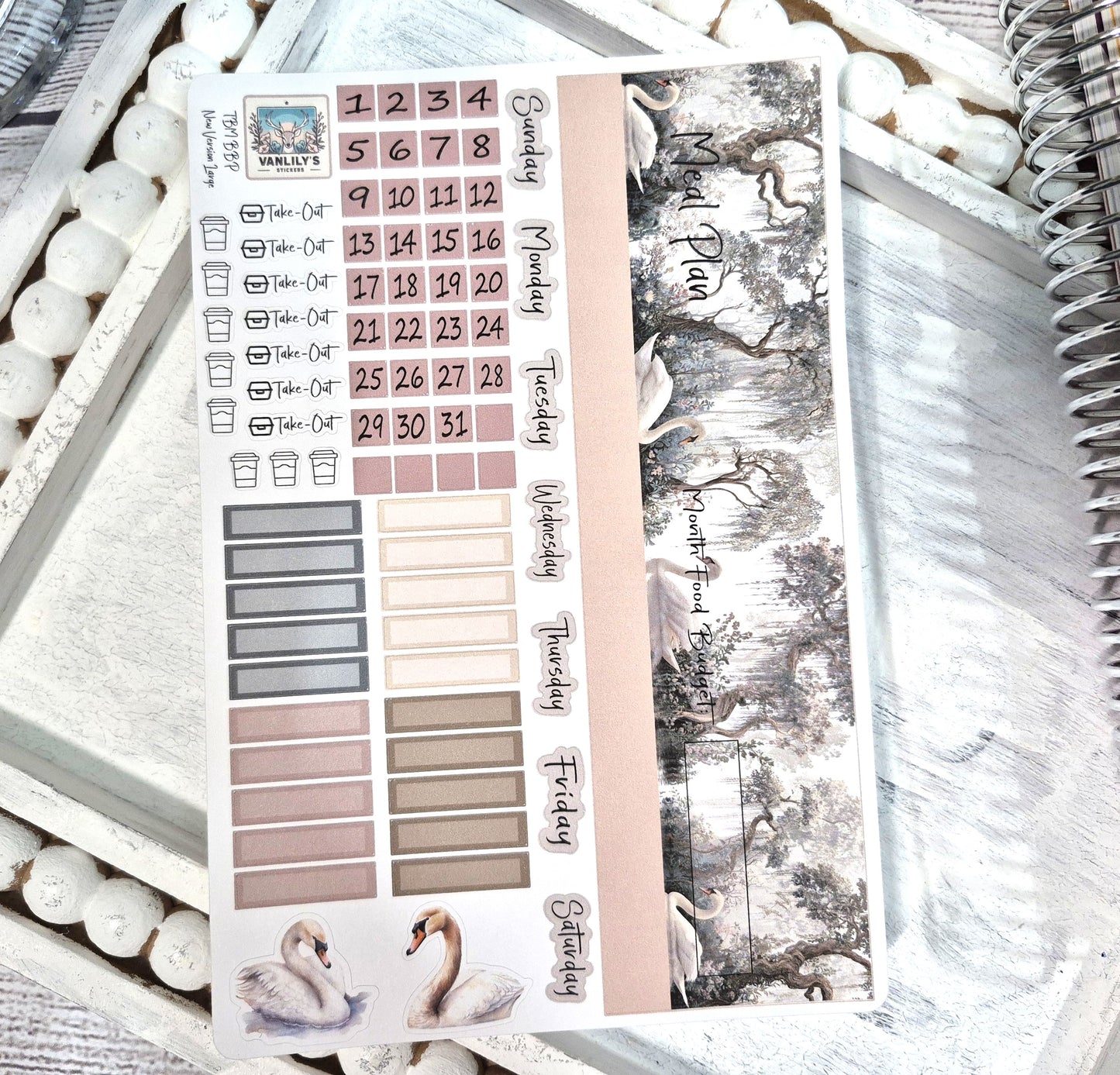 TBM BBP Workbook Sticker Kit, Enchanted Swans