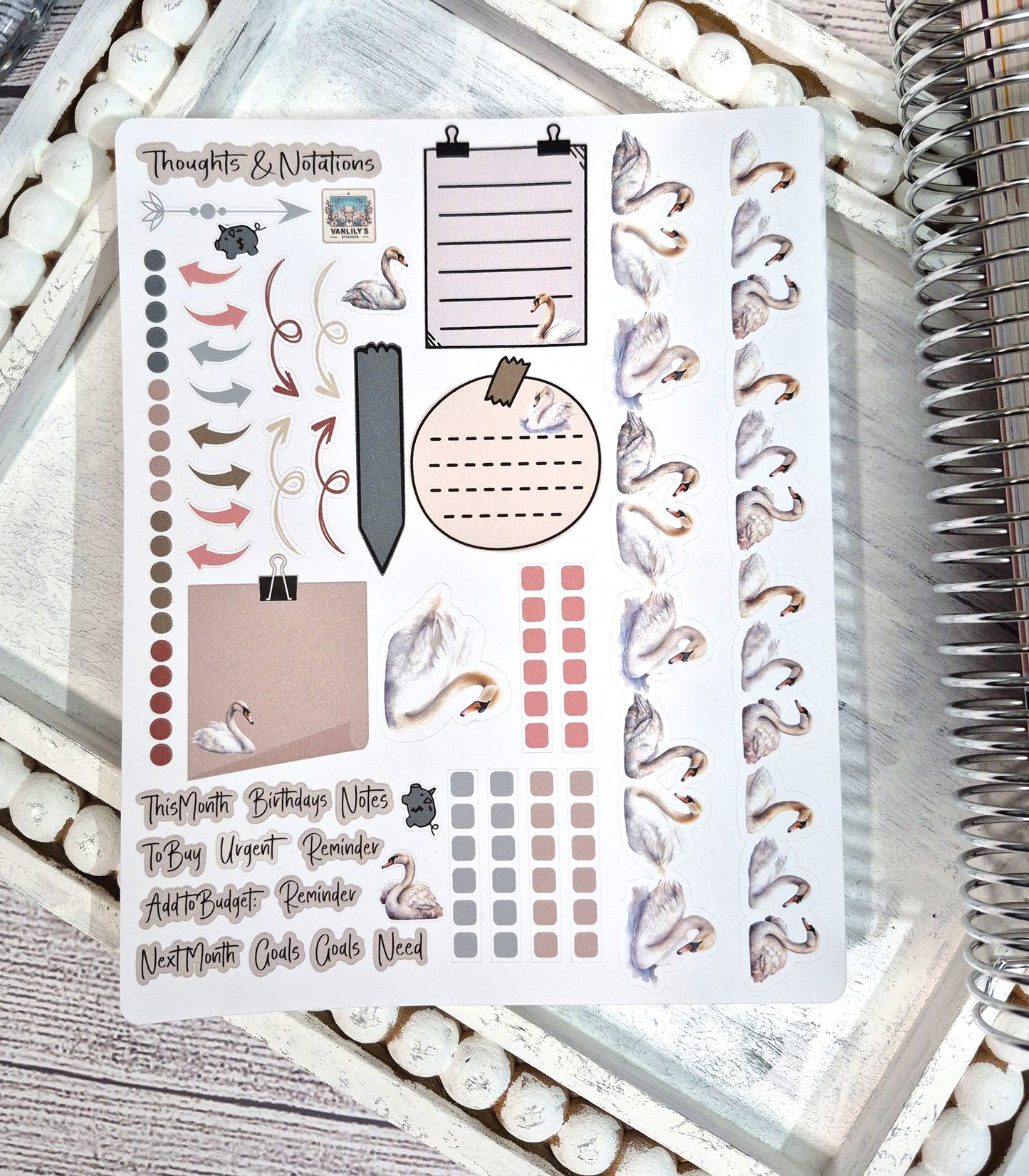 TBM BBP Workbook Sticker Kit, Enchanted Swans