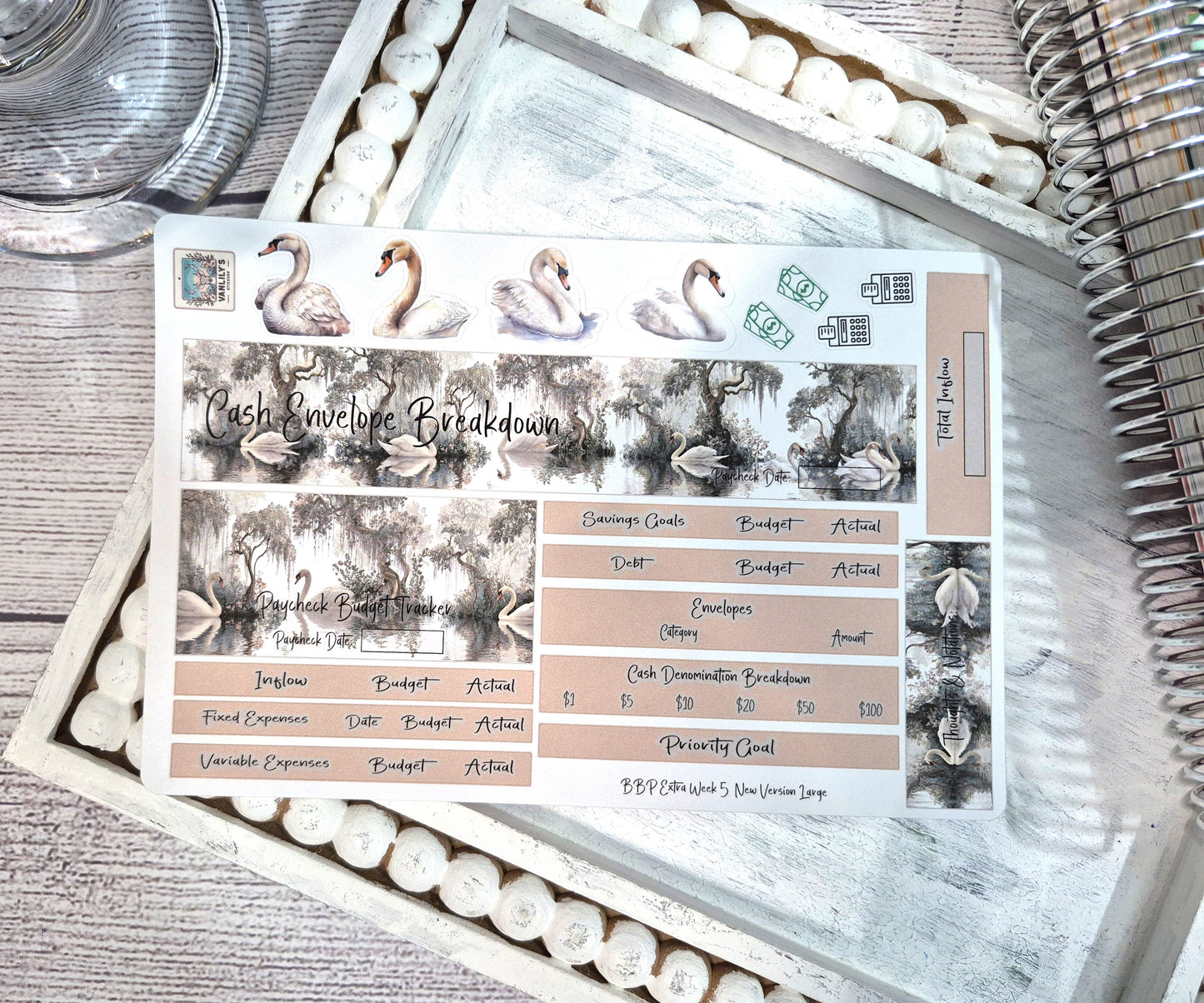 TBM BBP Workbook Sticker Kit, Enchanted Swans