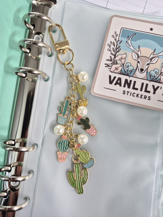 Cactus Planner Charm | Binder Charm | Travelers Notebook Charm | Dangle Charm | Purse, Bag Charm