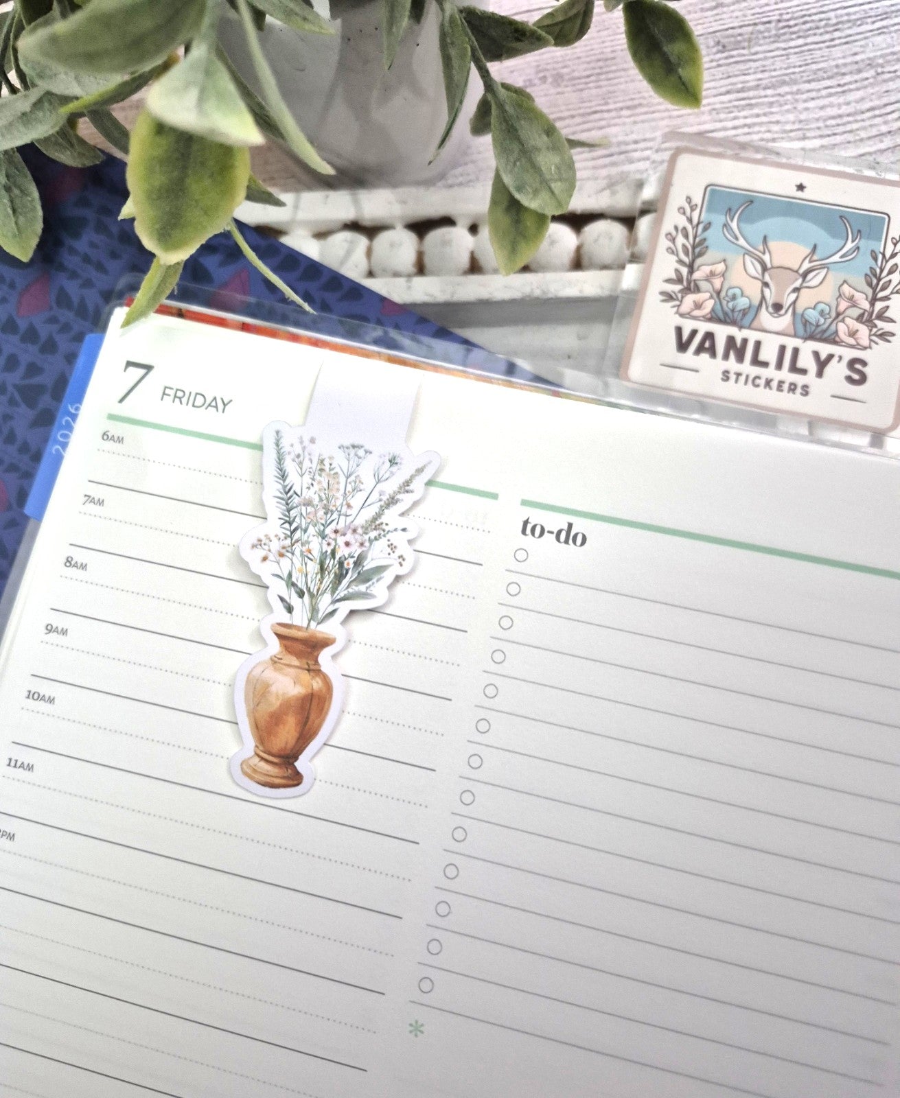 Floral Vase Magnetic Bookmark | Minimalist Botanical Page Marker | Planner & Book Lover Gift | Aesthetic Stationery Accessory