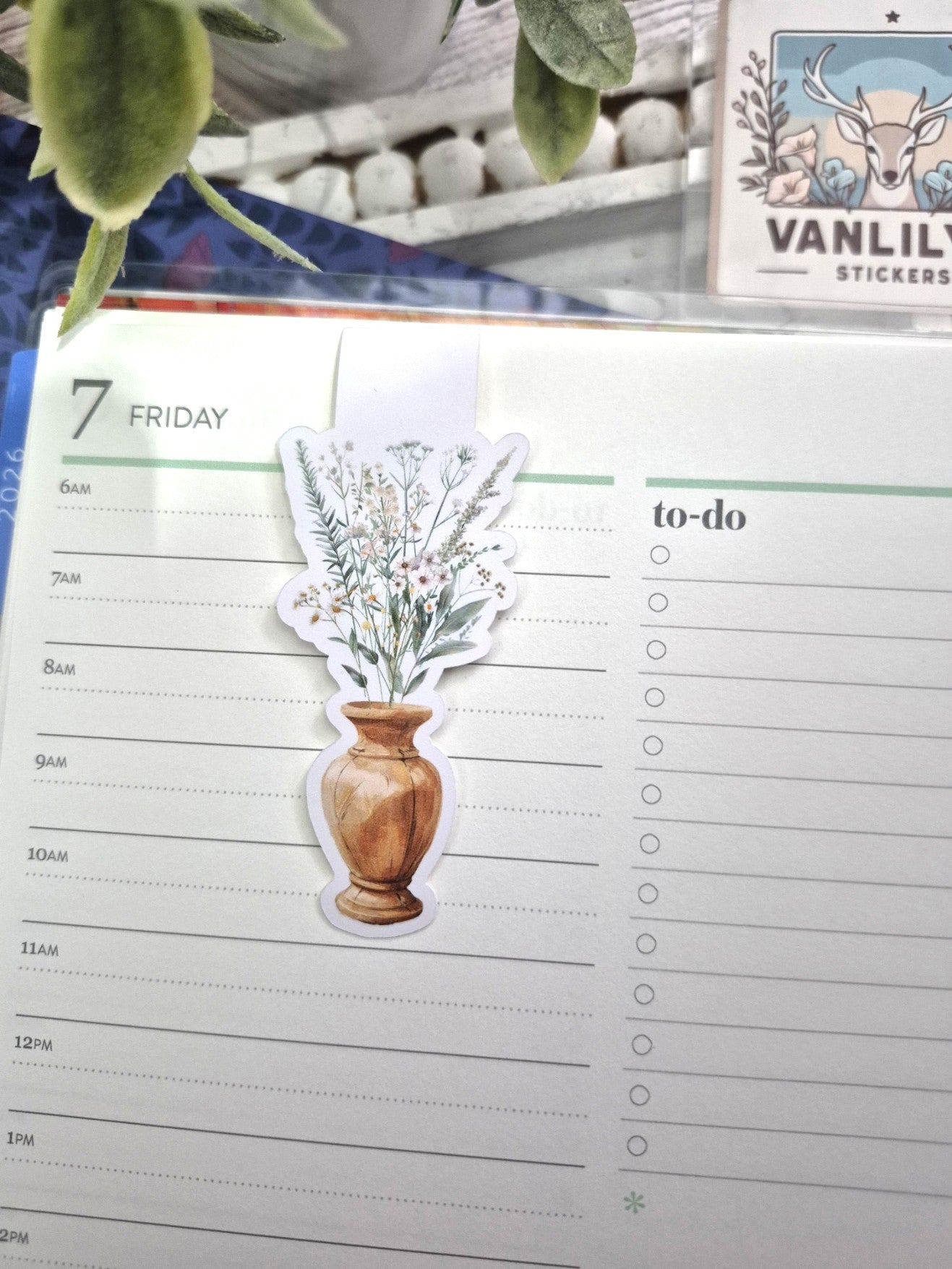 Floral Vase Magnetic Bookmark | Minimalist Botanical Page Marker | Planner & Book Lover Gift | Aesthetic Stationery Accessory