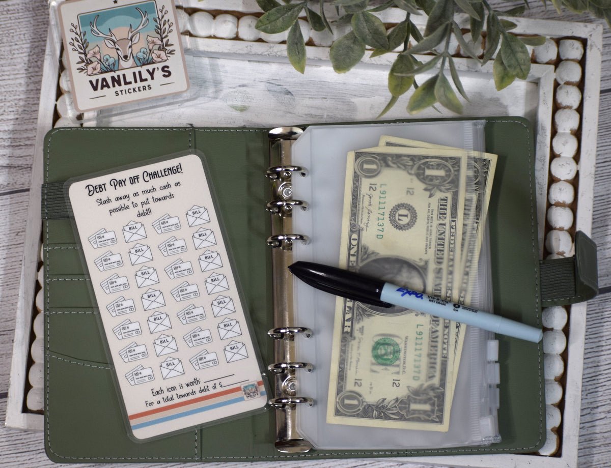 Debt Pay Off Savings Challenge | A6 Laminated Savings Tracker | Budget Binder Insert for Sinking Funds & Debt Goals