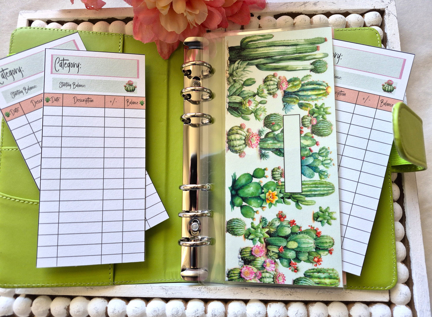 Cash Envelope Tracker Inserts | A6 Envelope Trackers | Cash Envelope Budget System | Cactus Galore Theme