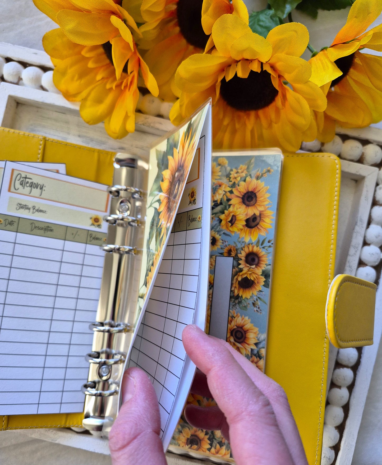 Cash Envelope Tracker Inserts | A6 Envelope Trackers | Cash Envelope Budget System | Sunflowers Theme
