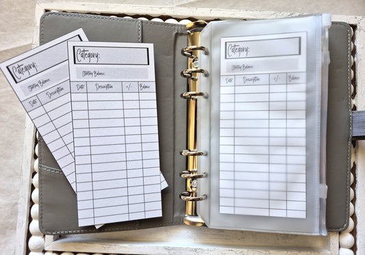 Cash Envelope Tracker Inserts | A6 Envelope Trackers | Cash Envelope Budget System | Blank, No Theme