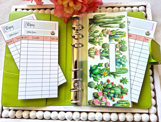 Cash Envelope Tracker Inserts | A6 Envelope Trackers | Cash Envelope Budget System | Cactus Galore Theme