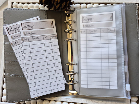 Cash Envelope Tracker Inserts | A6 Envelope Trackers | Cash Envelope Budget System | Pinecone Theme
