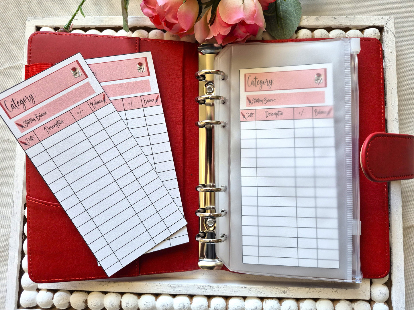 Cash Envelope Tracker Inserts | A6 Envelope Trackers | Cash Envelope Budget System | Traveling Love Letter Theme