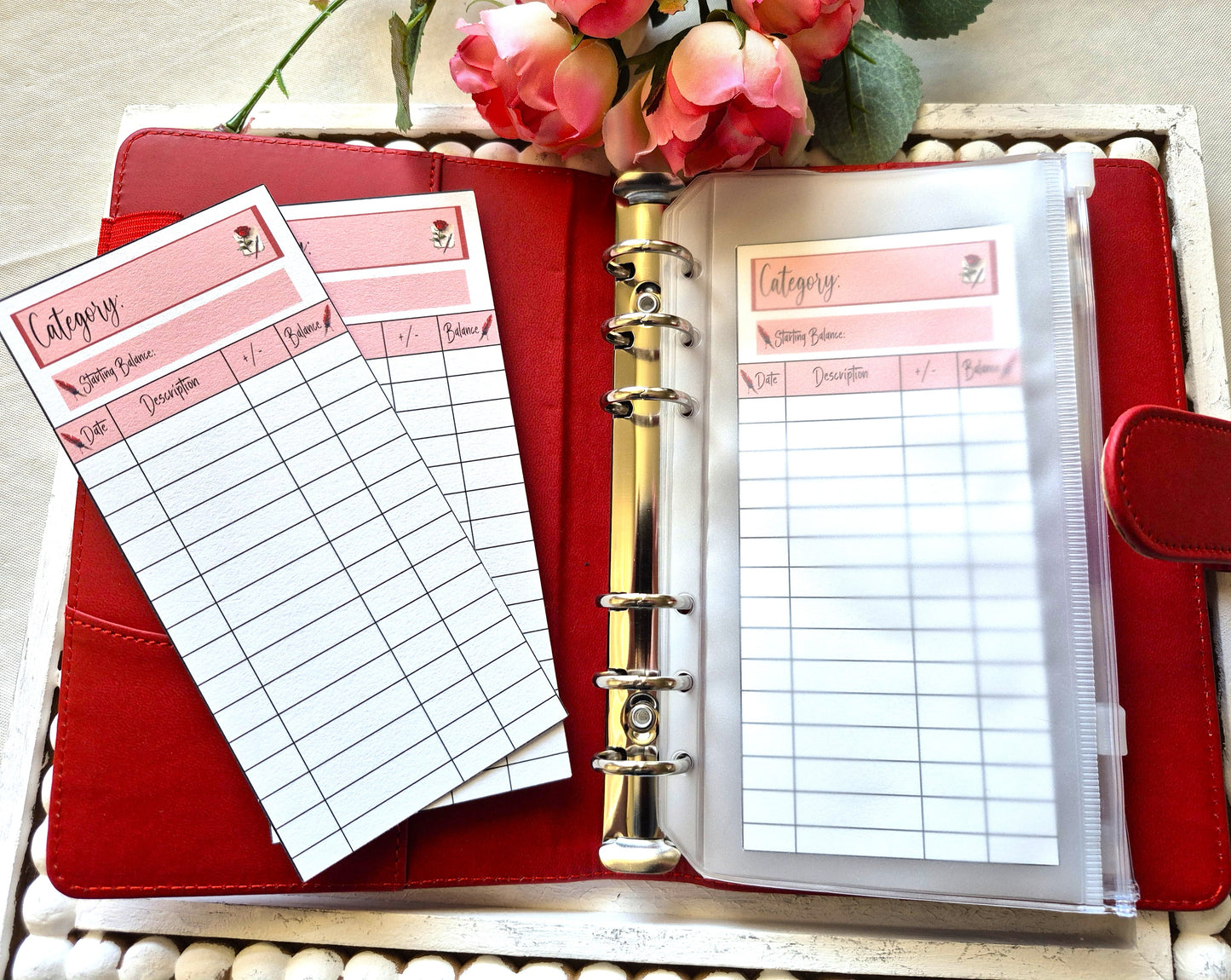 Cash Envelope Tracker Inserts | A6 Envelope Trackers | Cash Envelope Budget System | Traveling Love Letter Theme