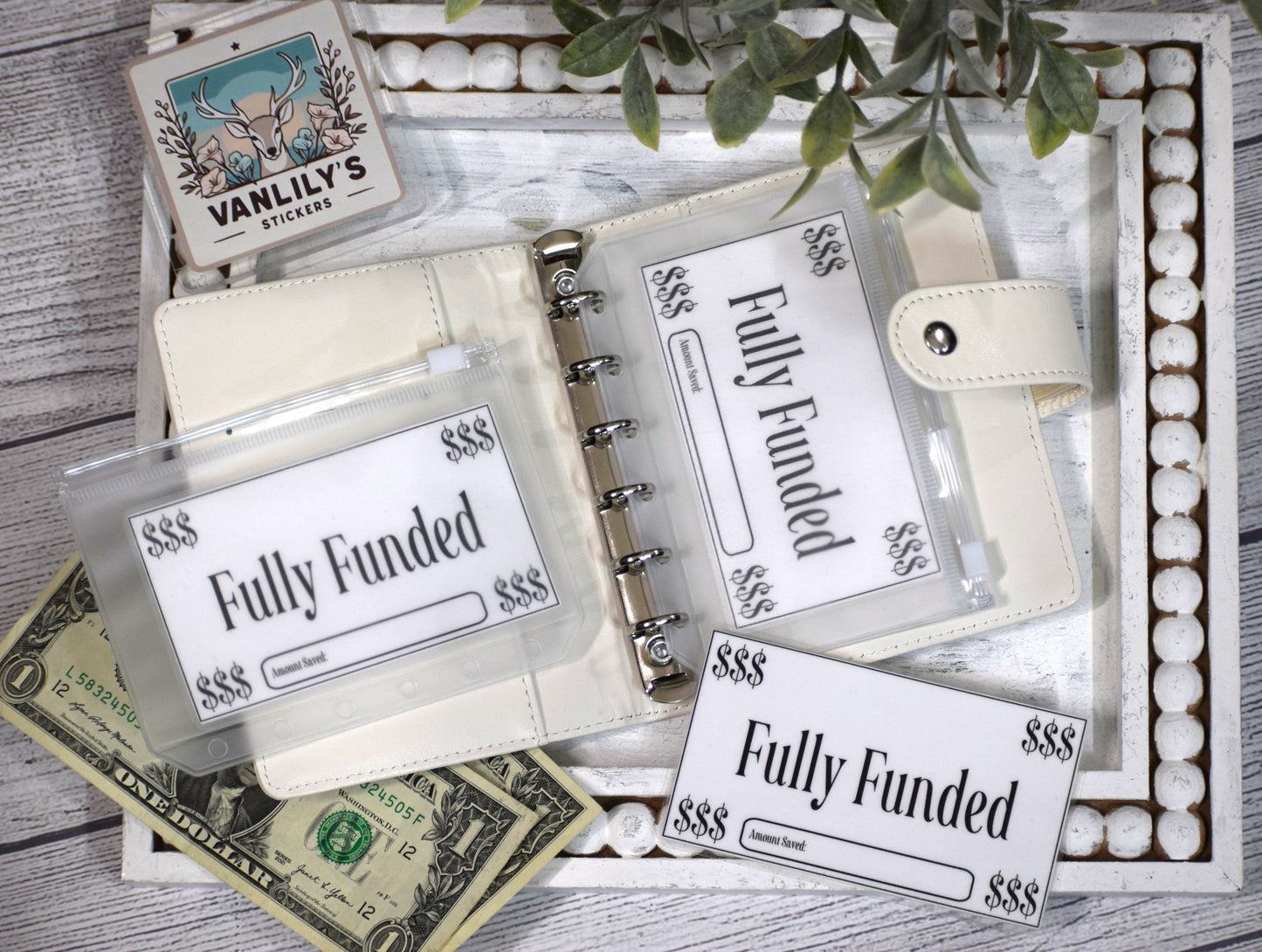 Fully Funded Place Holder, A6 size,  A7 size Laminated Fully Funded Place Holder for A6 and A7 cash envelopes