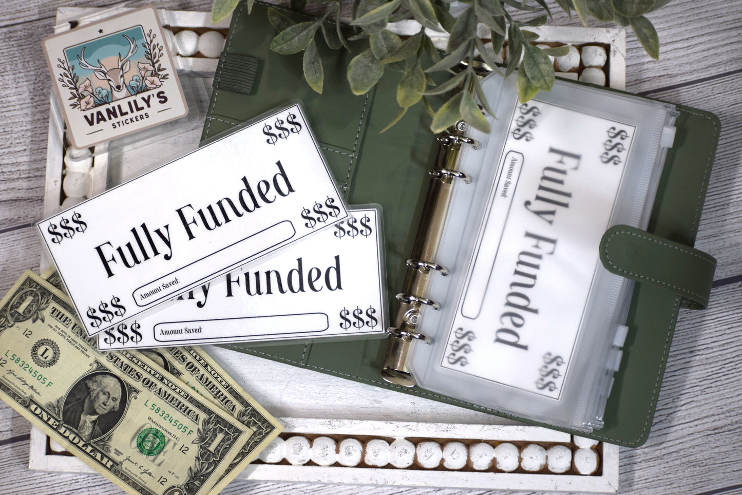 Fully Funded Place Holder, A6 size,  A7 size Laminated Fully Funded Place Holder for A6 and A7 cash envelopes