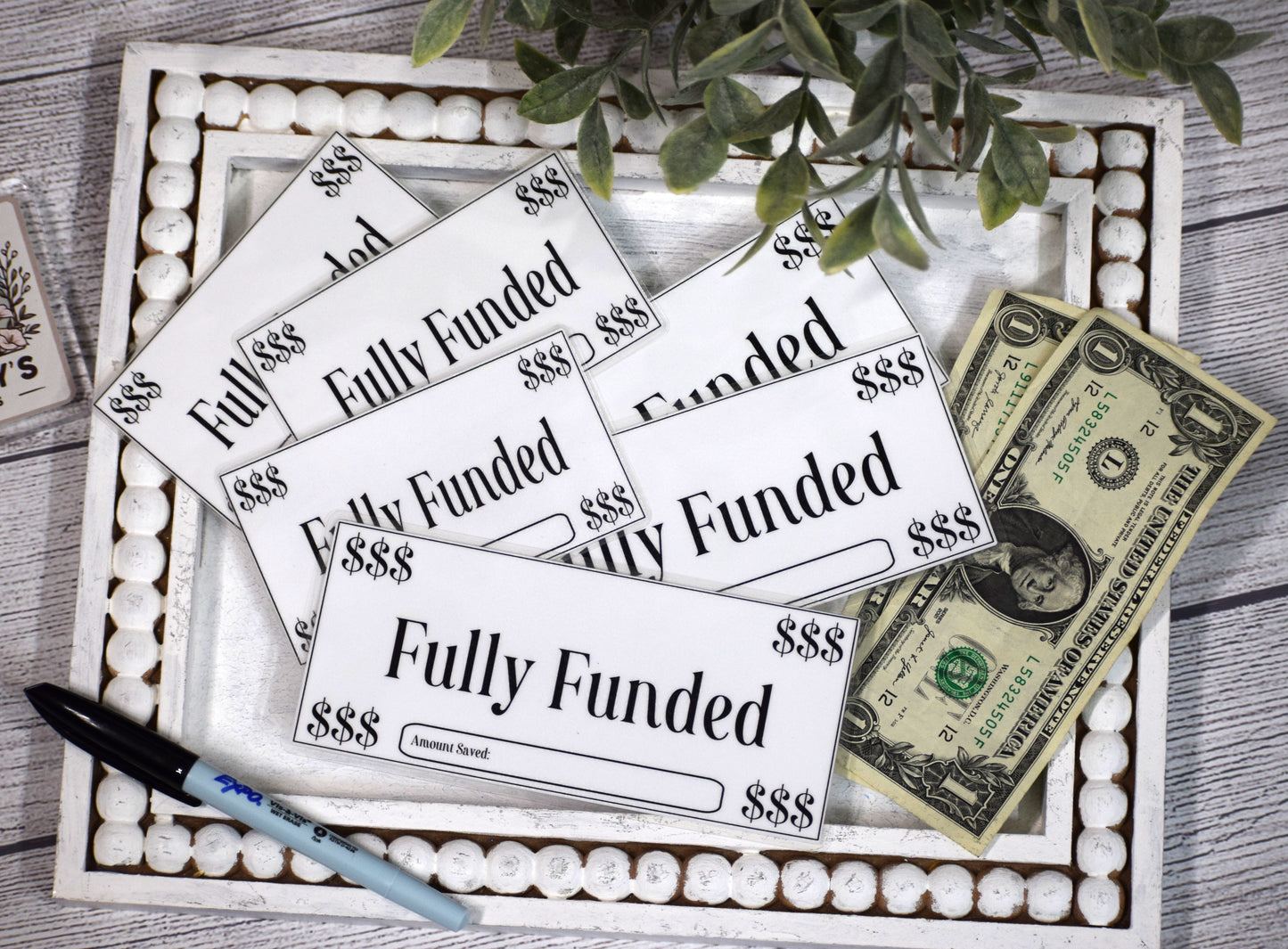 Fully Funded Place Holder, A6 size,  A7 size Laminated Fully Funded Place Holder for A6 and A7 cash envelopes