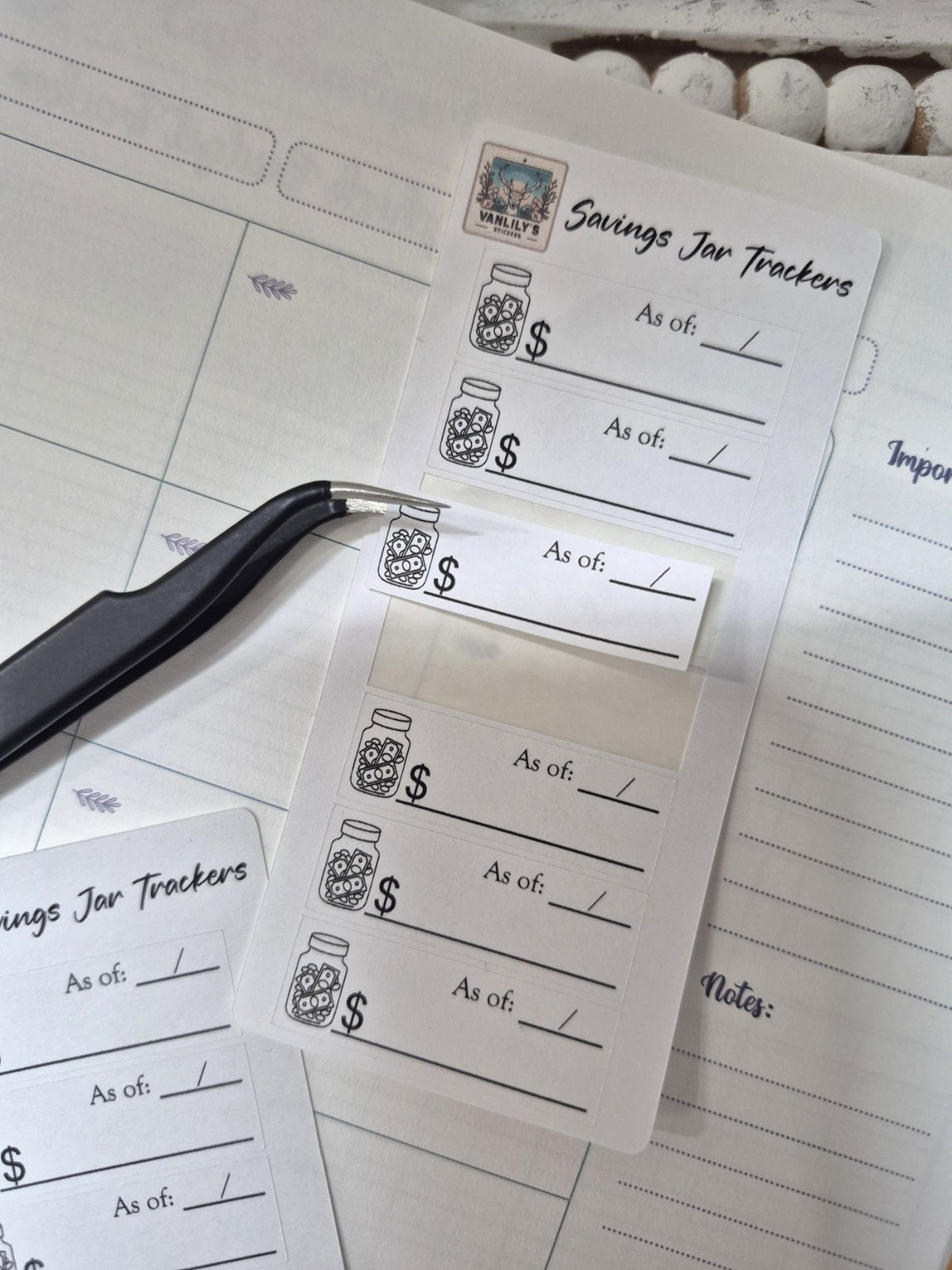 Savings Jar Tracker Icon Planner Sticker Sheet