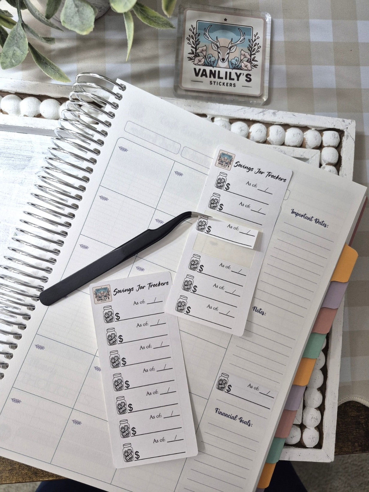 Savings Jar Tracker Icon Planner Sticker Sheet
