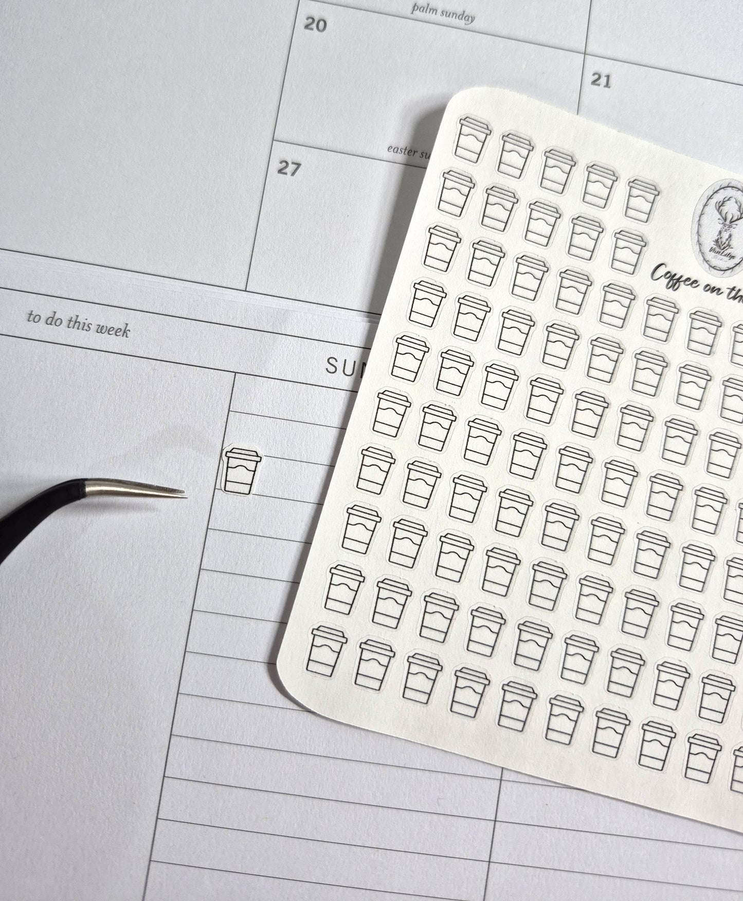 Coffee Icon Sticker Sheet