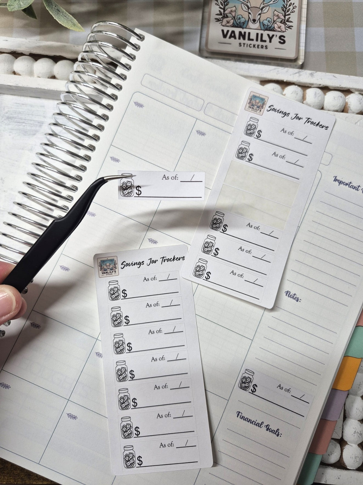 Savings Jar Tracker Icon Planner Sticker Sheet