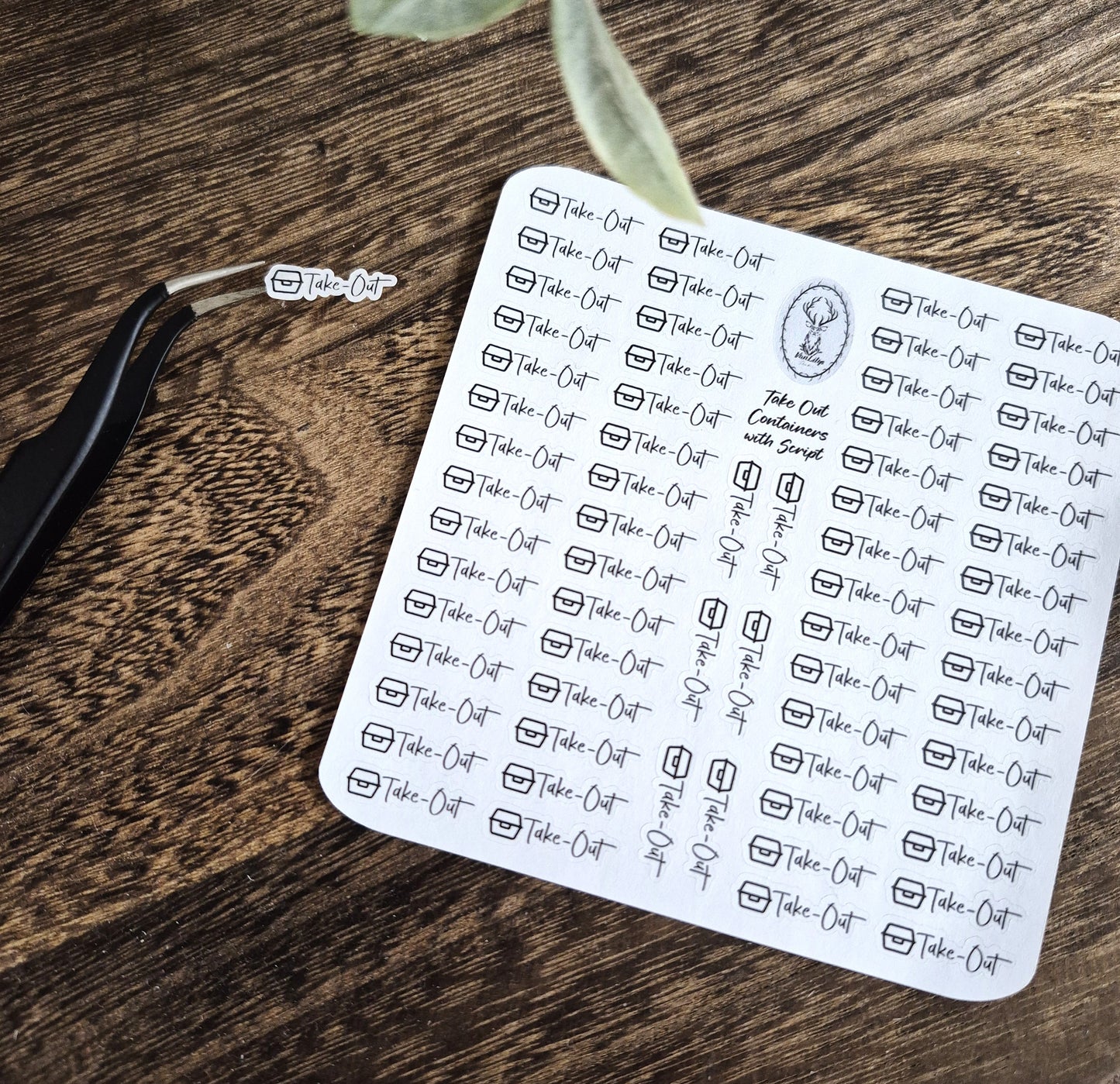 Take-Out Icon Sticker Sheet