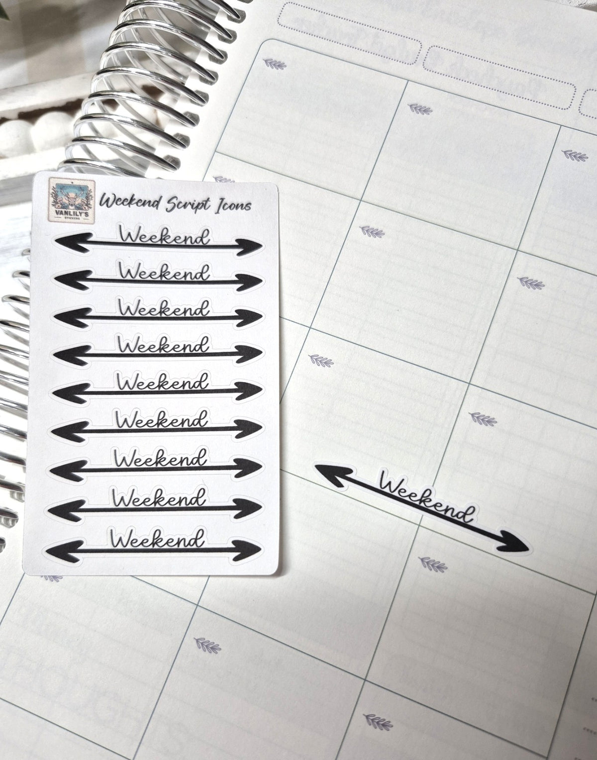 Weekend Icon Planner Sticker Sheet