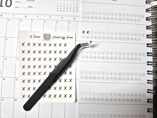 X Icons, Check Off Icon Planner Sticker Sheet