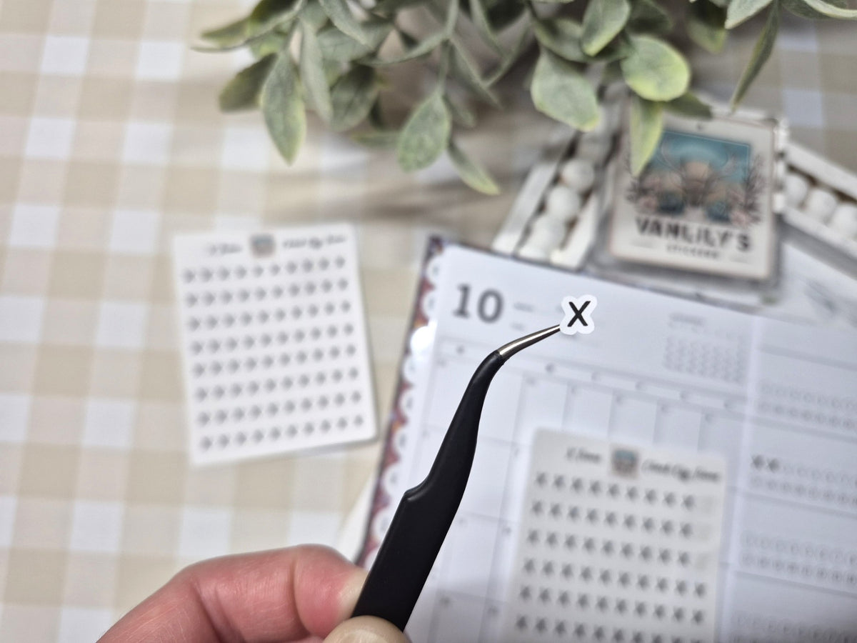 X Icons, Check Off Icon Planner Sticker Sheet