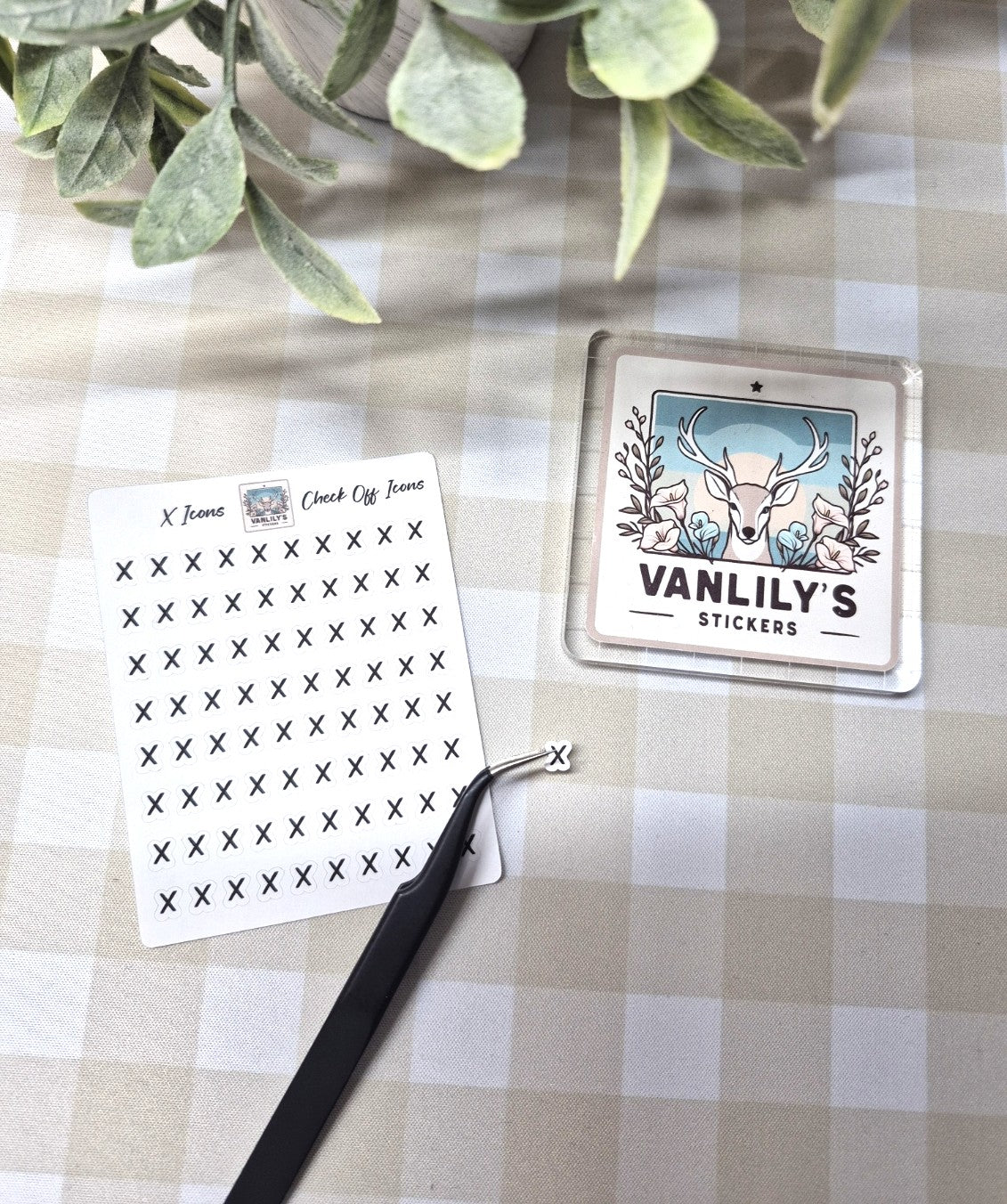 X Icons, Check Off Icon Planner Sticker Sheet