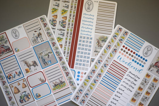Weekly Planner Sticker Kit #10, Farm Life