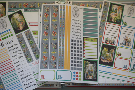 Weekly Planner Sticker Kit, #9 Garden Theme