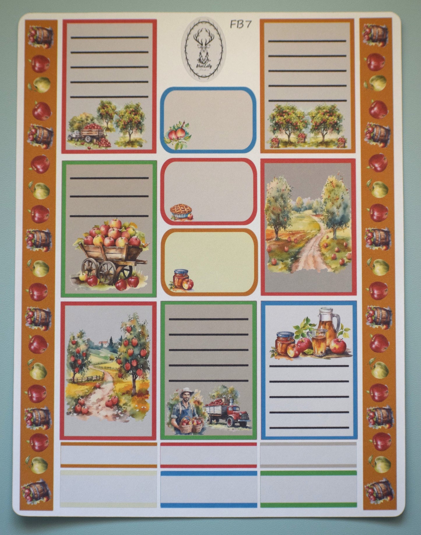 Weekly Planner Sticker Kit #11, Apple Picking Theme