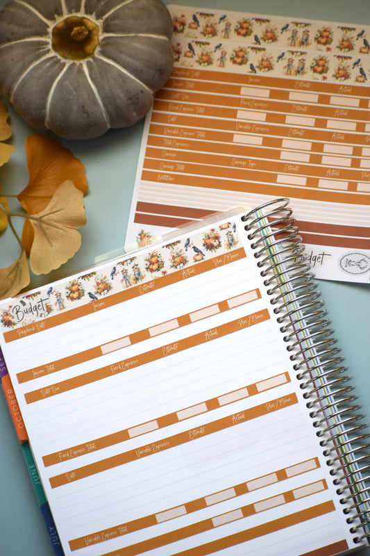 Budget Sticker Kit, Pumpkins and Crows