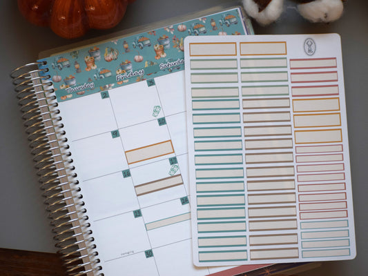 Month Labels Planner Sticker Sheet for Monthly Spread, Autumn Blue Truck Colorway