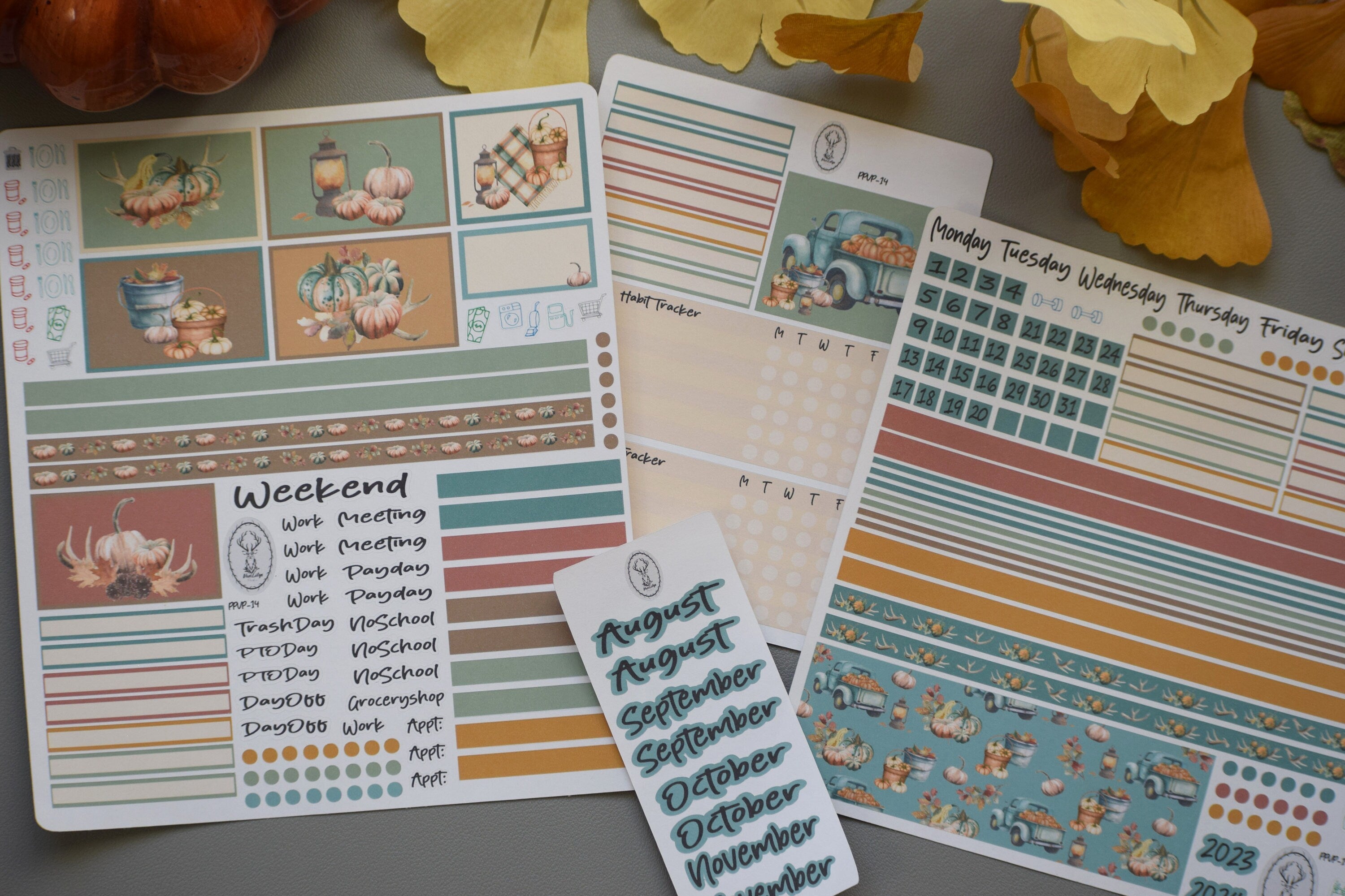 Plum Paper 7x9 Vertical Priorities Weekly Planner Sticker Kit #14 Autu ...