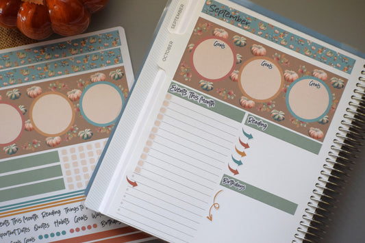 Plum Paper 7x9 Monthly Dashboard Planner Stickers, #14 Autumn Blue Truck