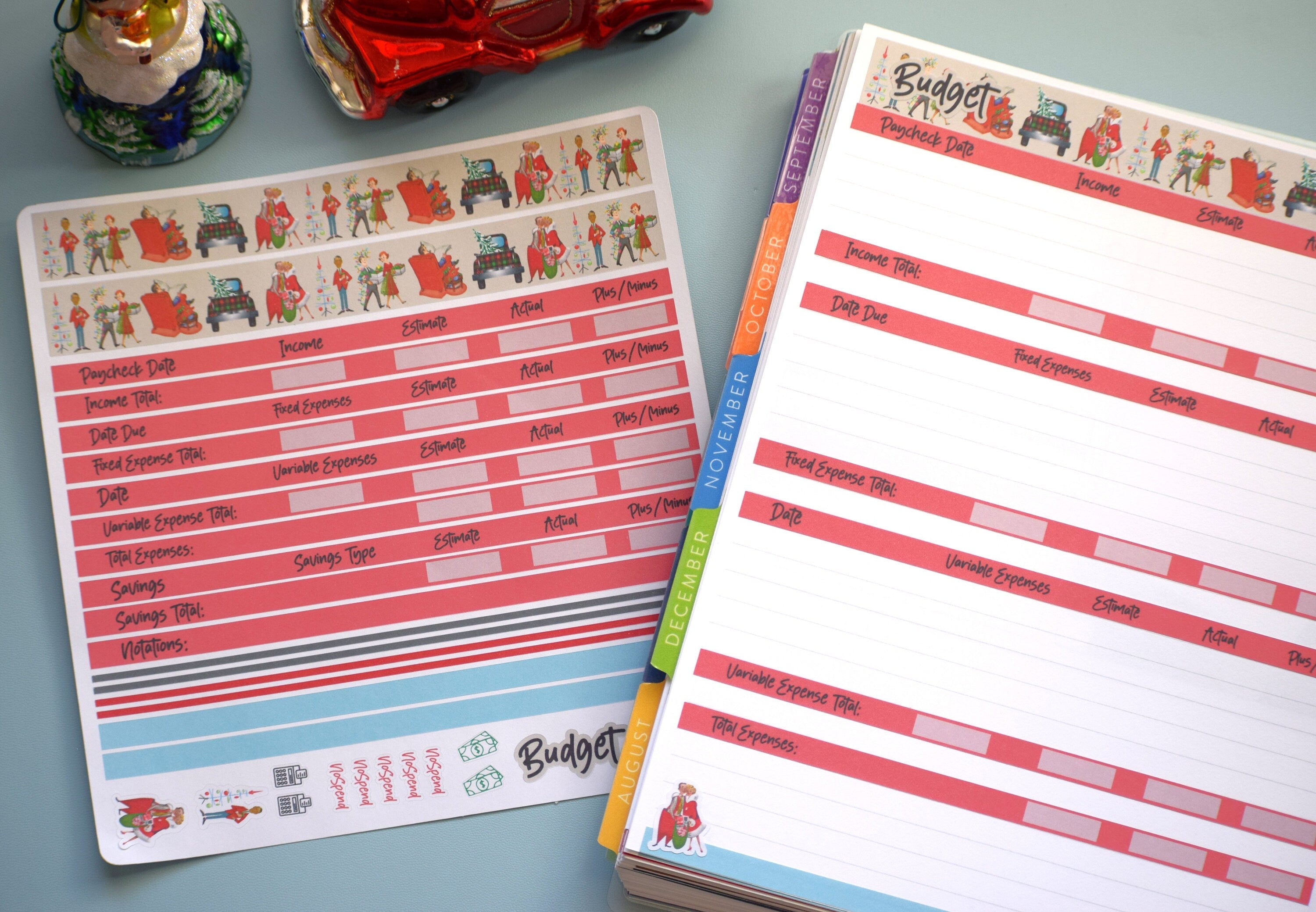 Budget Sticker Kit, Retro Christmas – VanLilysStickers