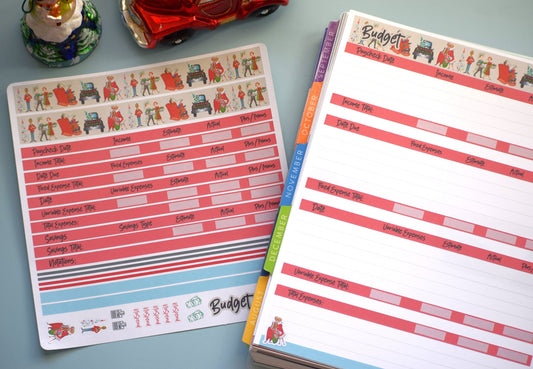 Budget Sticker Kit, Retro Christmas