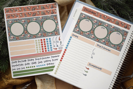 Plum Paper 7x9 Monthly Dashboard Planner Stickers #16, Western Santa