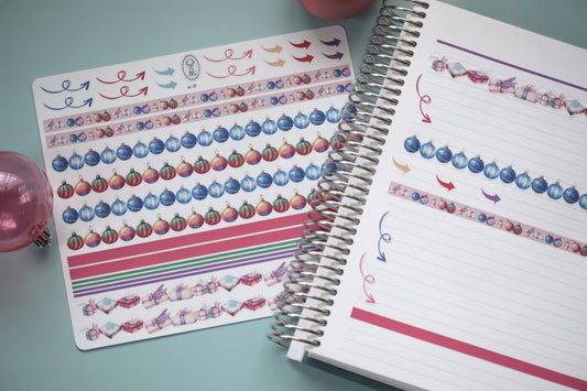 Washi Planner Sticker Sheet, Baubles Baubles Baubles #17