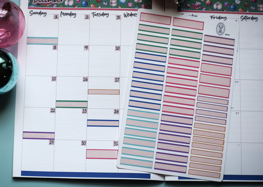 Month Labels Planner Sticker Sheet, Baubles Baubles Baubles Color Way