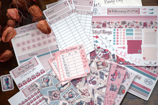 Budget Kit Add-On for the Erin Condren 7x9 and 8.5x11 Monthly Planners, Traveling Love Letter #19