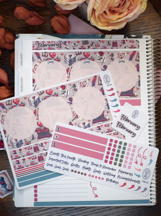 Plum Paper 8.5x11 Monthly Dashboard Planner Stickers #19 Traveling Love Letter