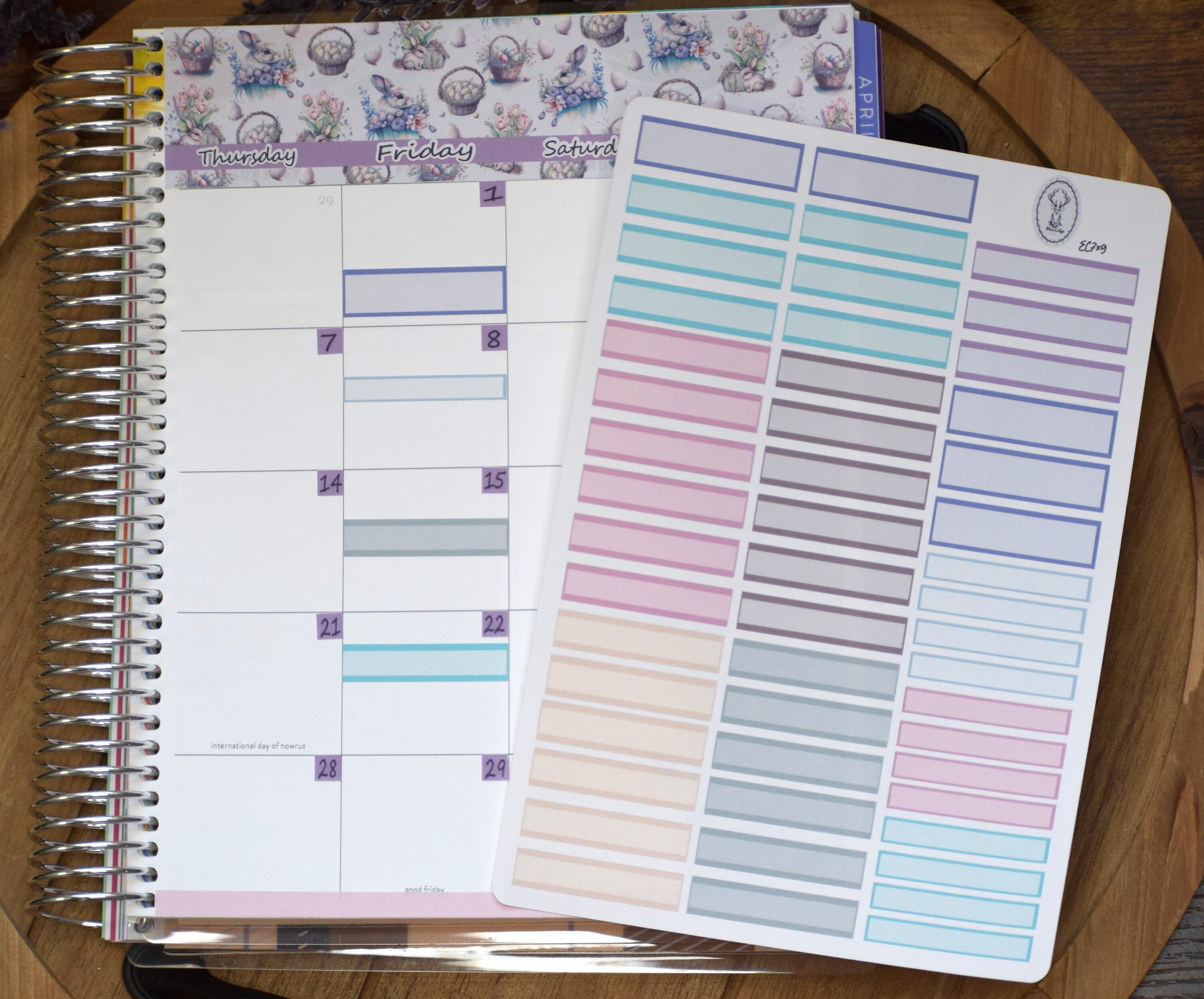 Month Labels Planner Sticker Sheet For Monthly Spread, Easter Colorway ...