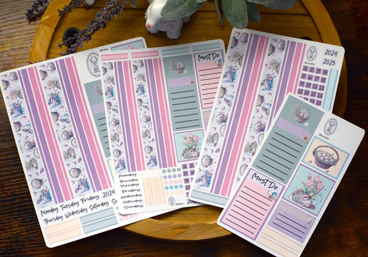 Plum Paper Monthly Header Sheet Planner Stickers #3, Easter